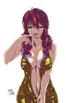  breasts cleavage covered_nipples feldt_grace gundam gundam_00 large_breasts madhatter_hello naughty_face pink_hair solo unzipped 