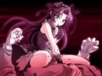  1girl blood demonbane etheldreda green_eyes guro hair_ribbon long_hair purple_hair ribbon 