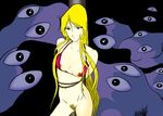  999 bdsm bikini blonde_hair bondage bottomless bound breasts express galaxy galaxy_express galaxy_express_999 ginga_tetsudou_999 green_eyes long_hair maetel nipple_slip nipples pubic_hair swimsuit very_long_hair 