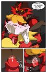  2021 anal anal_penetration anthro anthro_on_anthro anthro_penetrated anthro_penetrating anthro_penetrating_anthro anus braixen comic dialogue duo english_text genitals hi_res incineroar kingbriarturtle male male/male male_penetrated male_penetrating male_penetrating_male nintendo penetration penis pok&eacute;mon pok&eacute;mon_(species) sex text video_games 