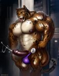  abs anthro areola balls benji_(character) biceps big_balls big_muscles big_penis bodily_fluids breath clothed clothing clouded_leopard cum cum_drip cum_on_penis cumshot digital_media_(artwork) dripping ear_piercing ejaculation erection felid fur genital_fluids genitals glistening glistening_body glistening_fur hands-free hi_res huge_muscles huge_thighs inside mainlion male mammal muscular muscular_thighs musk navel nipples open_mouth orgasm orgasm_face pantherine pecs penis piercing quads saliva solo teeth thick_thighs thong thong_only tongue tongue_out underwear underwear_only vein veiny_penis 