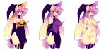  2021 anthro blush breasts clothed clothing digital_media_(artwork) female flutterbat_(mlp) fluttershy_(mlp) friendship_is_magic genitals halloween halloween_costume hasbro hat headgear headwear hi_res holidays legwear magic_user mammal model_sheet my_little_pony navel nipples nude pussy simple_background tolsticot white_background wings witch witch_hat 