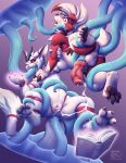  anal anal_penetration animal_genitalia anus balls bodily_fluids book cum cum_string feet fingers fur genital_fluids genital_slit genitals hi_res hindpaw lycanroc midnight_lycanroc nintendo open_mouth oral oral_penetration paws penetration penis pok&eacute;mon pok&eacute;mon_(species) red_body red_fur slit teeth tentacle_in_mouth tentacle_penetration tentacle_sex tentacles thesecretcave tiesci toes tongue video_games 