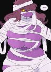  ... absurd_res anthro big_breasts black_background breasts bulging_breasts clothed clothing costume curvy_figure deltarune female freckles hair halloween hi_res holidays huge_breasts lizard long_hair mummy navel non-mammal_breasts pupils purple_body reptile scalie simple_background skimpy slightly_chubby slit_pupils solo speech_bubble susie_(deltarune) thick_thighs undead underchikichan undertale_(series) video_games voluptuous wide_hips yellow_eyes 