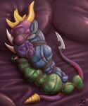  2020 activision bdsm bondage bound cuddling cynder digital_drawing_(artwork) digital_media_(artwork) dragon duo female feral hi_res horn male male/female radasus rope scalie sleeping spyro spyro_the_dragon video_games western_dragon 