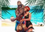  alien beach beverage bikini bodypaint bottomwear bracelet clothed clothing coconut coconut_drink commander_shepard drathe90 drupe_(fruit) duo face_paint facial_scar female food fruit garrus_vakarian hat headgear headwear hi_res holding_arm human jewelry larger_alien larger_male male male/female mammal mass_effect one-piece_swimsuit plant ring romantic romantic_couple scar seaside shorts size_difference smaller_female smaller_human standing straw straw_hat swimwear topless turian video_games 