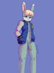  animal_crossing anthro balls bottomless clothed clothing cyawke digital_media_(artwork) foreskin genitals humanoid jacket jacket_only lagomorph leporid male mammal nintendo open_clothing open_topwear penis rabbit sasha_(animal_crossing) shaded solo topwear video_games 