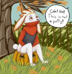  anthro bunnyhopps clothing cole_the_raboot diaper english_text food fruit halloween hi_res holidays hoodie lagomorph leporid male mammal marealeopard nintendo pink_diaper plant pok&eacute;mon pok&eacute;mon_(species) potty potty_training pumpkin rabbit raboot solo story story_at_source story_in_description text topwear video_games 