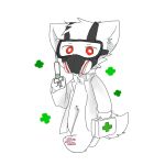  1:1 3_toes 4_fingers anthro canid canine canis changed_(video_game) chano cheek_tuft chest_tuft clothing coat crotch_tuft doctor dr._k_(changed) facial_tuft feet fingers first_aid_kit fur gas_mask head_tuft holding_object lab_coat male mammal mask medical medical_instrument pawpads paws red_eyes scientific_instrument solo syringe toes topwear tuft walking white_back white_body white_fur wolf 