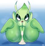  absurd_res big_breasts big_butt blue_background bodily_fluids breasts butt celebi cleavage clothed clothing cum cum_in_pussy cum_inside female genital_fluids genitals green_body hi_res huge_butt legendary_pok&eacute;mon lying mehdrawings nintendo on_back pok&eacute;mon pok&eacute;mon_(species) pussy simple_background solo thick_thighs video_games 