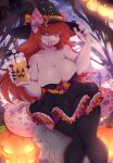  anthro big_breasts breasts cleavage clothed clothing digital_media_(artwork) dress female halloween hat headgear headwear hi_res holidays magic_user rainbowscreen scalie shaded solo tongue tongue_out witch witch_hat 