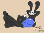  4:3 anthro cloudshywolf digital_media_(artwork) disney drawing feet foot_fetish foot_focus genitals hi_res humanoid humanoid_feet lagomorph leporid male mammal oswald_the_lucky_rabbit rabbit solo toons 