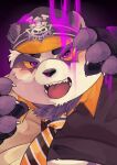  2021 absurd_res alp_(tas) anthro black_nose clothing giant_panda hat headgear headwear hi_res humanoid_hands kemono l4zily lifewonders male mammal necktie overweight overweight_male police portrait purple_body shirt solo tokyo_afterschool_summoners topwear ursid video_games white_body 