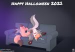  ! 2021 69_position ambiguous_gender anthro anus balls blush bodily_fluids butt butt_grab collar cum cum_in_mouth cum_inside cum_leaking devil_horns_(disambiguation) duo english_text female fluffy fluffy_tail food fur furniture genital_fluids genitals grey_body grey_fur halloween hand_on_butt hi_res holiday_message holidays inner_ear_fluff iradeon licking logo long_ears male male/ambiguous nia_(senz) onomatopoeia open_mouth oral oral_penetration orange_body orange_fur patreon patreon_logo patreon_username pawpads penetration raised_tail sean_(senz) senz sex sofa sound_effects text tongue tongue_out tuft twitter twitter_logo url yellow_collar 