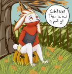  anthro bodily_fluids bunnyhopps clothing cole_the_raboot diaper english_text food fruit genital_fluids halloween hi_res holidays hoodie lagomorph leporid male mammal marealeopard nintendo padding peeing pink_diaper plant pok&eacute;mon pok&eacute;mon_(species) potty potty_training pumpkin rabbit raboot soggy_diaper solo story story_at_source story_in_description text topwear urine video_games wet wet_diaper wetting wetting_diaper 