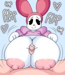  anthro areola big_breasts breast_play breasts female genitals hi_res huge_breasts lagomorph leporid lewd_dorky male male/female mammal my_melody nipples onegai_my_melody penis rabbit sanrio sex titfuck white_body 