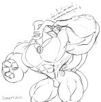  2021 abs alien alien_humanoid artist_name ben_10 big_muscles bulge cartoon_network conductoid dragmon feedback_(ben_10) hi_res holding_object huge_muscles humanoid hyper hyper_muscles male monochrome muscular muscular_arms muscular_male muscular_neck muscular_thighs pecs radio signature simple_background smile solo spanish_text teeth text 
