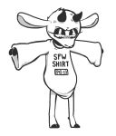  angry anthro baggy_clothing baggy_shirt baggy_topwear black_and_white bovid bovine caprine clothing crossgender eyelashes female fur goat gud gud_(fursona) hooves horn mammal monochrome shirt solo topwear white_body white_fur 