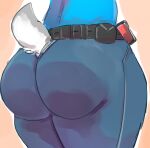  2021 anthro big_butt butt butt_focus clothed clothing digital_media_(artwork) disney faceless_character faceless_female female huge_butt judy_hopps kiseff lagomorph leporid mammal police_uniform rabbit solo thick_thighs uniform zootopia 