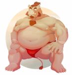 2021 absurd_res anthro arkross1999 belly brown_body eyewear glasses hi_res humanoid_hands kemono male mammal moobs navel nipples obese obese_male overweight overweight_male solo suid suina sus_(pig) wild_boar 