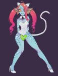  &lt;3 animal_humanoid breasts bunny_costume cleavage clothed clothing costume female fin fish fish_humanoid hair high_heels holding_object humanoid looking_at_viewer marine marine_humanoid pigtails pipitasout red_hair solo undertale_(series) undyne 