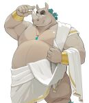  2021 alpha_channel another_eidos_of_dragon_vein_r anthro belly grey_body humanoid_hands kemono leopon male mammal moobs nipples official_art overweight overweight_male rhinocerotoid romanes simple_background solo transparent_background video_games 