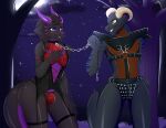  absurd_res anthro armor black_body black_scales brown_body brown_scales chain clothing collar costume cypher_(cypherdragon) danilokumriolu dragon duo girly halloween hi_res holidays male male/male purple_body purple_scales scales 