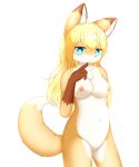  2021 5:6 absurd_res alternate_version_at_source anthro areola blonde_hair blue_eyes blush breasts brown_body brown_fur brown_nose canid canine chest_tuft claws cleft_of_venus digital_media_(artwork) dipstick_ears dipstick_tail female finger_claws fox fur genitals gloves_(marking) hair hi_res inner_ear_fluff kemono kinako_(artist) long_hair looking_at_viewer mammal markings multicolored_body multicolored_ears multicolored_fur navel nipples nude pawpads portrait pussy shaded simple_background solo tail_markings three-quarter_portrait tuft white_background white_body white_fur yellow_body yellow_fur 