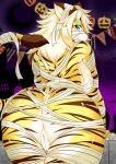  &lt;3 absurd_res anthro blonde_hair blue_eyes blush breasts butt cyberconnect2 drecom felid female full_bokko_heroes fur genitals hair halloween hi_res holidays mammal megane_inu pantherine pussy smile solo striped_body striped_fur stripes tiger video_games zhang_fei_(full_bokko_heroes) 