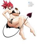  absurd_res big_breasts breasts clothed clothing demon demon_humanoid female hair hi_res humanoid no_underwear not_furry red_hair simple_background skimpy solo spade_tail tomodachi white_background 