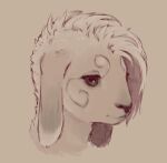  2021 ambiguous_form ambiguous_gender bovid caprine digital_media_(artwork) eyelashes facial_markings female_(lore) floppy_ears hair head_markings headshot_portrait long_ears mammal markings monochrome napalm_express portrait sheep short_hair sketch solo 