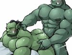  abs anal anal_penetration beard biceps big_muscles black_hair bodily_fluids butt clenched_teeth cum cum_in_ass cum_inside cum_splatter duo eyes_closed facial_hair genital_fluids green_body green_skin grin hair hand_on_back hand_on_hip humanoid maldu male male/male motion_lines muscular muscular_humanoid muscular_male nipples orc pecs penetration ponytail sex smile sweat teeth thrusting tusks 