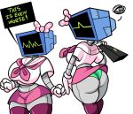  2019 absurd_res accessory big_breasts big_butt bottomwear breasts butt clothing curvy_figure dialogue digital_media_(artwork) english_text female fingers for_a_head gloves grey_body grey_skin hair_accessory hair_bow hair_ribbon handwear hi_res hourglass_figure huge_breasts humanoid karen_plankton machine midriff nickelodeon not_furry object_head panties panty_shot ribbons robot robot_humanoid scarf school_uniform screen screen_face screen_head simple_background skirt solo spongebob_squarepants standing superspoe text thick_thighs underwear uniform v-cut voluptuous white_background wide_hips 