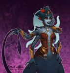  blizzard_entertainment cephalopod female humanoid jewelry legless marine mollusk multi_arm multi_eye multi_limb oneeyedsheep queen_azshara_(warcraft) red_sclera reptile scalie sea_monster solo tentacles video_games warcraft yellow_eyes 