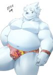  2020 anthro belly bulge clothing hi_res humanoid_hands kawakyun1 kemono male mammal moobs navel nipples overweight overweight_male polar_bear solo underwear ursid ursine white_body 