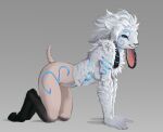  all_fours anthro biped blue_eyes blue_markings bovid breasts caprine digital_media_(artwork) female floppy_ears fluffy fur grey_background hi_res hooves lamb_(lol) league_of_legends leg_markings long_ears looking_at_viewer mammal markings napalm_express riot_games shaved sheep short_tail side_boob side_view simple_background smile smirk socks_(marking) solo video_games white_body white_fur white_skin wool_(fur) 