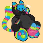  &lt;3 1:1 anthro belly big_belly blush domestic_cat erection felid feline felis fur genitals hair littlemitts male mammal nude pawpads paws penis simple_background slightly_chubby solo 