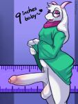  absurd_res anthro balls big_balls big_penis biped blush bottomless bovid caprine clothed clothing crotch_tuft deltarune digital_media_(artwork) erection eyewear floppy_ears foreskin fur genitals girly glasses goat hi_res horn huge_penis humanoid_genitalia humanoid_penis long_ears long_penis looking_at_viewer male mammal nsfsushi partially_retracted_foreskin penis ralsei scarf simple_background solo thick_penis tuft undertale_(series) video_games white_body white_fur 