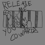  1:1 anthro caged didelphid dumb hi_res humor jail_cell jailed male mammal marsupial monochrome possumgod prison ryder_the_pirate_(possumgod) screaming sketch solo stupid 