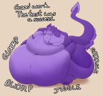  anthro avali belly belly_expansion big_butt butt english_text expansion fat_arms love_handles male moobs morbidly_obese navel obese overweight rumbling_stomach shaded simple_shading solo solo_focus text thick_thighs troplilly weight_gain 