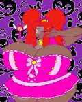  absurd_res anthro big_breasts bovid breasts caprine choker chona cosplay female goat hair halloween hi_res holidays jewelry lips lipstick magic_wand makeup mammal necklace overweight red_hair ribbons solo star_pupils tamboribora thick_thighs twintails_(disambiguation) 