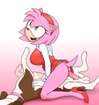  amy_rose anonymous_artist anthro bestiality canid canine canis clothed clothed_sex clothing cowgirl_position domestic_dog duo female feral from_front_position humanoid male male/female mammal on_bottom on_top sega sex sonic_the_hedgehog_(series) 