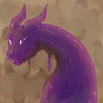  1:1 acrasia dragon dripping female feral goo_creature goombot grey_eyes gyrotech open_mouth portrait purple_body scalie simple_background solo western_dragon 