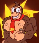  big_muscles big_pecs donkey_kong_(character) donkey_kong_(series) flexing grin hi_res hydethehybrid2000 male muscular muscular_male nintendo pecs smile solo video_games 