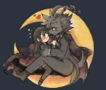  &lt;3 anthro black_eyes blush bovid caprine clothed clothing coat demon duo eye_contact female female_protagonist_(tas) fully_clothed fur goat grey_background grey_body grey_fur human larger_anthro larger_male lifewonders looking_at_another looking_away male male/female mammal mephistopheles_(tas) moon pink_nose protagonist_(tas) red_eyes shiina_takuto simple_background size_difference smaller_female smaller_human smile smoke tokyo_afterschool_summoners topwear video_games 