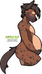  alpha_channel ambiguous_gender black_nose blush brown_body brown_fur chest_markings eyes_closed fur holding_stomach hostile-elf hyaenid maleherm_(lore) mammal markings nipples nonbinary_(lore) pink_nipples pregnant solo spots spotted_body spotted_fur spotted_hyena tan_chest trevor_pride_(knotfunny) watermark 