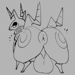 1:1 anthro anthrofied anus arthropod balls big_balls big_butt butt from_behind_position genitals insect male monochrome nintendo penis pok&eacute;mon pok&eacute;mon_(species) pok&eacute;morph quadruped scolipede sex sketch solo squishy_(artist) video_games 