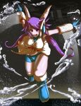  angry anthro boots breasts clothed clothing dragon female footwear freedom_planet freedom_planet_2 gloves hair handwear hi_res horn hybrid long_hair mammal open_mouth purple_hair sash_lilac solo sonicboom30813 video_games water 