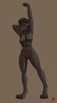  9:16 abs anthro athletic blizzard_entertainment breasts canid female genitals harkrun hi_res mammal nipples nude pussy solo stretching video_games warcraft were werecanid worgen 