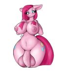  2021 absurd_res anthro balls breasts crossgender cutie_mark digital_media_(artwork) equid eyebrows eyelashes fingers friendship_is_magic ftg_crossgender fti_crossgender genitals gynomorph hasbro hi_res intersex inverted_nipples looking_at_viewer mammal my_little_pony navel nipples nsfwronin penis pinkie_pie_(mlp) potbelly pussy simple_background small_waist solo white_background 